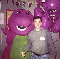 Patrick with Barney the Dinosaur